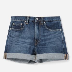 Everlane The Denim Short Dark Wash Raw Hem Jean Shorts